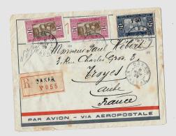 Colonies Françaises – SENEGAL « DAKAR »LRI 1er Ech. – Tarif P.A. « France Métro » à - Luchtpost