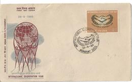 India Fdc 1965 International Co Operation Year - FDC