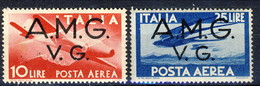 Trieste VG Zona A Posta Aerea 1945 - 47 N. 5 L. 10 E N. 6 L. 25 MNH Cat. € 7 - Nuevos