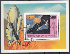 599 Costa  D ' Avorio 1981 Conquista Dello Spazio Navetta  Sheet Perf. - Africa