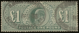 1902 £1 Dull Blue- Green De La Rue, SG 266, Used With Light Registered Oval Cancellations, Good Original... - Unclassified