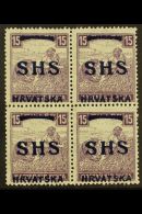 1918 ISSUES FOR CROATIA. 15f Violet Harvester With White Figures Of Value (Michel 63, SG 60), Fine Mint (two... - Other & Unclassified