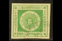 1860 180c Green, Thick Figures Of Value, SG 19, Superb Used With Large Margins All Round And Neat Montevideo Oval... - Uruguay