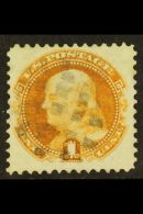 1875 RE-ISSUE Without Grill 1c Buff Franklin (SG 125, Sc 123), Lightly Used With Very Fine Centering. A Beauty!... - Other & Unclassified