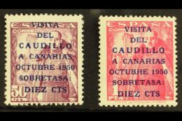 1950 General Franco's Canary Island Visit Pair, "Caudillo" 16½mm, SG B1149A/50A, Fine And Fresh Mint. (2... - Other & Unclassified
