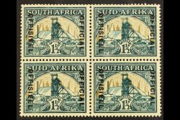 OFFICIAL VARIETY 1935-49 1½d Wmk Inverted, "Broken Chimney" Variety In A Block Of 4, SG O22/22ab, Slight... - Unclassified