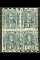 1918 1c Slate Blue And Slate, Unissued Colour,  SG 62, Very Fine NHM Block Of Four.  For More Images, Please Visit... - Sarawak (...-1963)