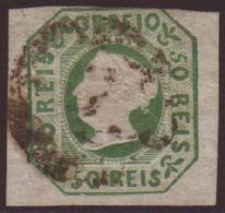1853 50r Yellow-green, SG 6, Afinsa 3, Used, Three Large Margins Just Touching At Top, Fresh Colour, Cat... - Other & Unclassified