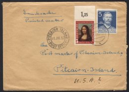1953 UNUSUAL MISDIRECTED COVER. 1953 (22 Apr) Env Addressed To The Postmaster "Pitcairn Island" From Krefeld, West... - Pitcairn Islands