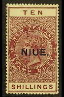 1918-29 10s Maroon On "De La Rue" Paper, SG 36, Fine Mint. For More Images, Please Visit... - Niue