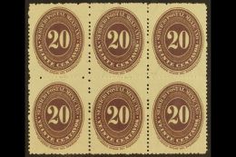 1890-95 20c Dark Violet Numeral On Watermarked Wove Paper Perf 12, Scott 220A (see Note After SG 174), Never... - Mexico