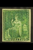 1858 (4d) Green, SG 27, Superb Mint No Gum. Lovely Stamp With Large Margins All Round And Fresh Colour. For More... - Mauritius (...-1967)