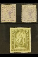 1885-90 1s Both Shades (SG 28/29), Plus 1899 2s6d (SG 34), Fine Mint. (3 Stamps) For More Images, Please Visit... - Malta (...-1964)