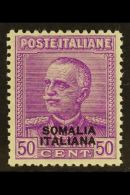 SOMALIA 1930 50c Bright Mauve King Overprint (Sassone 139, SG 94), Fine Never Hinged Mint, Very Fresh. For More... - Other & Unclassified