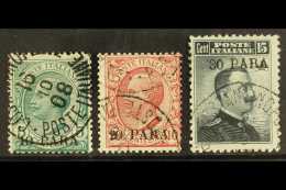 POST OFFICES IN TURKISH EMPIRE CONSTANTINOPLE - 1908 10pa On 5c, 20pa On 10c & 30pa On 15c, Sassone 8/10, Very... - Other & Unclassified