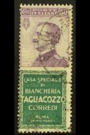 PUBLICITY STAMPS 1924 50c Violet And Green "Tagliacozzo", Sass 17, Fine Used. Scarce Item. For More Images, Please... - Unclassified