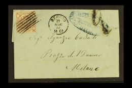 MODENA 1859 40c Brownish Carmine, Sass 17c, Superb Used On 1861 Cover To Milan, Tied By Neat 5 Bar Cancel With... - Unclassified