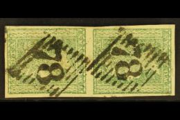 1854 2a Green, SG 31, A Fine Vertical Pair With Four Margins And Neat "78" Diamond Of Bars Cancels. For More... - Other & Unclassified