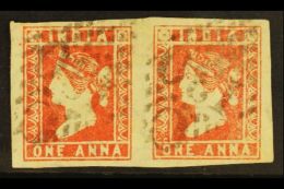 1854 1a Dull Red Die II, SG 14, An Attractive Horizontal Pair With Four Margins And Neat C/130 Cancels Of Cochin.... - Other & Unclassified