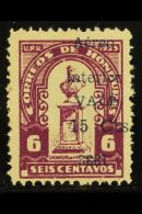 1932 15c Air Surcharge On 6c Red Violet Provisional Postage Stamp Of 1924, Without "Official" And With Slightly... - Honduras