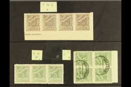 POSTAGE DUE VARIETIES 1913-26 Zig-zag Roulette 50L Brown NHM Lower Corner Strip Of Four One Showing "o For P"... - Other & Unclassified