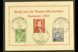 HANOVER 1951 Hanover Garden Show Special Card Bearing The 1950 Philharmonic Set & 1951 20pf Lortzing Stamp... - Other & Unclassified