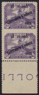 1922 (12 April) 80c Violet Vertical Pair IMPERF BETWEEN, Sass 185u, Very Fine Never Hinged Mint. For More Images,... - Fiume