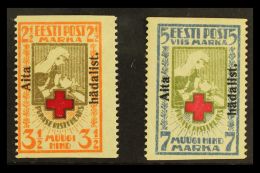 1923 "Aita Hadalist." Charity Overprints IMPERFxPERF Complete Set (Michel 46/47 A Uw, SG 49Bba/50Bba), 3½m... - Estonia