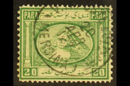 USED AT MERSINA (TURKEY) 1867-71 20pa Green (SG 13) Used With Very Fine Cds From The Egyptian PO At MERSINA.... - Other & Unclassified