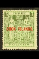 1936-44 £3 Green (Postal Fiscal), SG 123b, Mint With Some Slight Oxidation, Elusive Stamp! For More Images,... - Cook Islands
