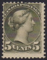 1888 5c Slate- Green Perf 12 X 12¼, Montreal Printing, SG 85 (Unitrade 38). Very Good Mint, Couple Short... - Other & Unclassified