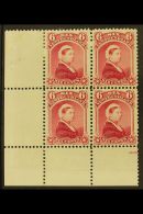 1894 6c Crimson Lake, SG 60, Superb Mint Corner Marginal Block Of 4, 2 Stamps NHM. For More Images, Please Visit... - Other & Unclassified