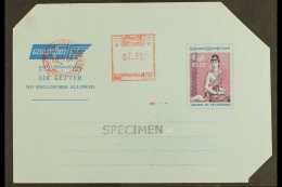 1992? 1.25k Pink And Blue Myanmar Aerogramme On Unissued Grey-blue Paper, With 2.25k Surcharge Applied By Undated... - Burma (...-1947)