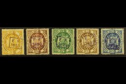 1899 Boxed "E.F. 1899" Overprints, Complete Set, Scott 55/9, Fine Mint (5). For More Images, Please Visit... - Bolivie