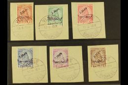 1914 Arrival Of Prince William Overprints Complete Set (Michel 35/40, SG 33/38), Superb Used On Pieces Tied By... - Albania