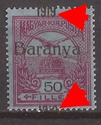 6 - - 24. 1919  12   BARANYA  UNGARN SERBIA SRBIJA JUGOSLAVIJA OVERPRINT  TYP II -moved - BIRDS  NEVER HINGED - Baranya