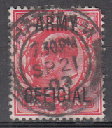 GREAT BRITAIN       SCOTT NO. 060       USED     YEAR  1882 - Servizio