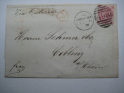 1871 , Brief Aus  Manchester Nach Deutschland , Koblenz - Storia Postale