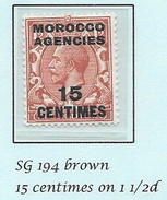 MOROCCO AGENCIES French Currency - George Vth - 1917/25 SG 194  MH - See Notes - Postämter In Marokko/Tanger (...-1958)