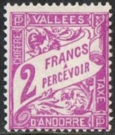 Andorra (French POs) SG FD99 1941 Postage Due 2f Unmounted Mint [29/26952/7MM] - Neufs