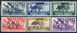 Trieste Zona A Posta Aerea 1947 Serie N. 1-6 MNH Centratissimi E Grande Freschezza € 330 - Poste Aérienne