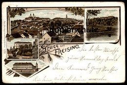 ALTE LITHO POSTKARTE GRUSS AUS FREISING KNABENSEMINAR KLERIKALSEMINAR WEIHENSTEPHAN AK Ansichtskarte Postcard Cpa - Freising