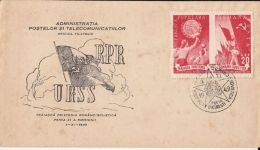 55317- ROMANIAN-RUSSIAN FRIENDSHIP, COVER FDC, 1949, ROMANIA - FDC