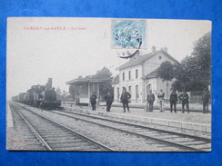 MARNE   51    PARGNY- SUR -SAULX    -   LA GARE   - TRAIN  B. P.       TRES  ANIME  TTB - Pargny Sur Saulx