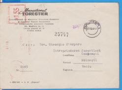 COMERCIAL COVER ,,FORESTRY WORKER''  MECHANICS RED STAMP  ROMANIA 1967 - Cartas & Documentos