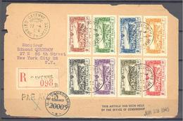 Guyane: Lettre Avec Yvert A11/18,oblitéré De Cayenne "France Libre" Du 22/04/1944 à Destination De New York Avec Censure - Storia Postale