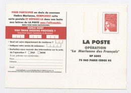 FRANCE -  CARTE REPONSE "OPERATION LA MARIANNE DES FRANÇAIS" - ENTIER TYPE LUQUET TVP ROUGE - PAP: Ristampa/Luquet