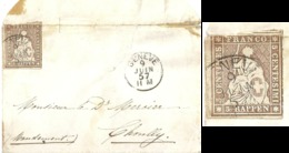 Brieflein  Genève - Choully         1857 - Storia Postale