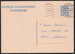 Changement D'adresse N° 21 III F - Circulé - Circulated - Gelaufen - 1980. - Avis Changement Adresse