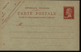 Entier 30ct Rouge Pasteur Storch P 181 D1 Carton Vert Date 318 Cote 25 Euros - Standard Postcards & Stamped On Demand (before 1995)
